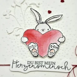 Handgefertigte Valentinskarte - Grußkarte zum Valentinstag