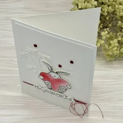 Handgefertigte Valentinskarte - Grußkarte zum Valentinstag