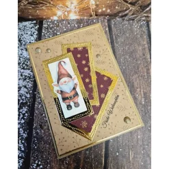 Handgefertigte Weihnachtskarte Weihnachtszwerg  - inkl. Einlegeblatt & Umschlag