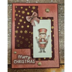 Handgefertigte Weihnachtskarte Trommler - inkl. Einlegeblatt & Umschlag