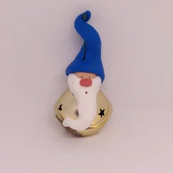 Handgefertigte Weihnachtsschellen mit Polymer-Clay-Wichteln – große Deko-Glocken, 2 Wichtel frei wählbar