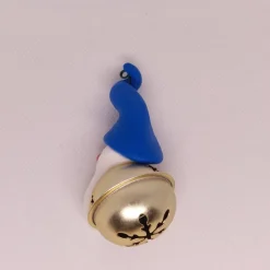 Handgefertigte Weihnachtsschellen mit Polymer-Clay-Wichteln – große Deko-Glocken, 2 Wichtel frei wählbar