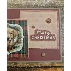 Handgefertigte Weihnachtskarte Hund - inkl. Einlegeblatt & Umschlag