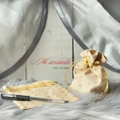 handgefertigte Weihnachtstüten Geschenkverpackung Sterne Stoffbeutel wieder verwendbar personalisiert