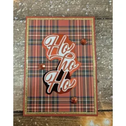 Handgefertigte Weihnachtskarte HoHoHo - inkl. Einlegeblatt & Umschlag