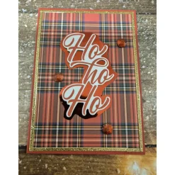 Handgefertigte Weihnachtskarte HoHoHo - inkl. Einlegeblatt & Umschlag