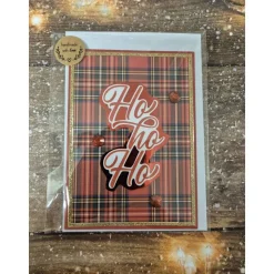 Handgefertigte Weihnachtskarte HoHoHo - inkl. Einlegeblatt & Umschlag