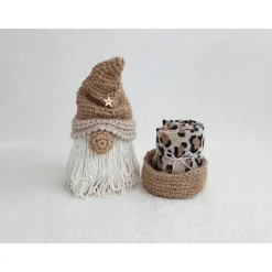 Handgefertigter Weihnachtswichtel aus Jute mit Innenfach für Geschenke