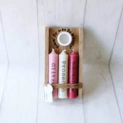 Handgefertigtes Geschenkset: Kerzen & Kerzenständer – Kleine Aufmerksamkeit - individuell