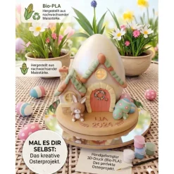 Handgefertigtes LED-Osterhasenhaus – Magische Oster-Deko aus PLA