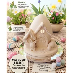 Handgefertigtes LED-Osterhasenhaus – Magische Oster-Deko aus PLA