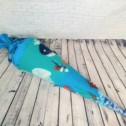 Handgefilzte Schultüte Unterwasserwelt Wal 70cm – Filzschultüte aus Wolle