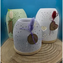 Handgegossene Raysin-Lichtkuppel in Pastell – Einzigartige Deko & sanftes Licht für dein Zuhause / gross /Punkte