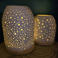 Handgegossene Raysin-Lichtkuppel in Pastell – Einzigartige Deko & sanftes Licht für dein Zuhause / gross /Punkte