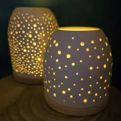 Handgegossene Raysin-Lichtkuppel in Pastell – Einzigartige Deko & sanftes Licht für dein Zuhause / mittel /Punkte