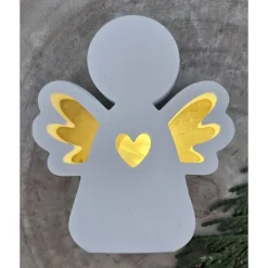 Handgegossener Schutzengel aus Raysin in Pastell – Einzigartige Deko & sanftes Licht