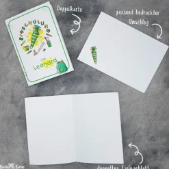 Handgemachte Einladungskarte & Glückwunschkarte zur Einschulung – Design Schultüte