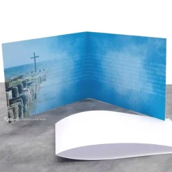 Handgemachte Einladungskarte Konfirmation, Kommunion oder Firmung – Kreuz im Meer