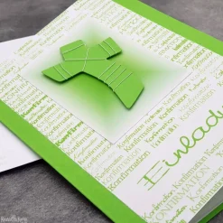 Handgemachte Einladungskarte Konfirmation, Kommunion & Firmung mit Kreuz