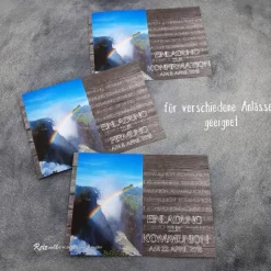 Handgemachte Einladungskarte Regenbogen Holzoptik zur Konfirmation, Kommunion & Firmung – inkl. Umschlag & Einlegeblatt