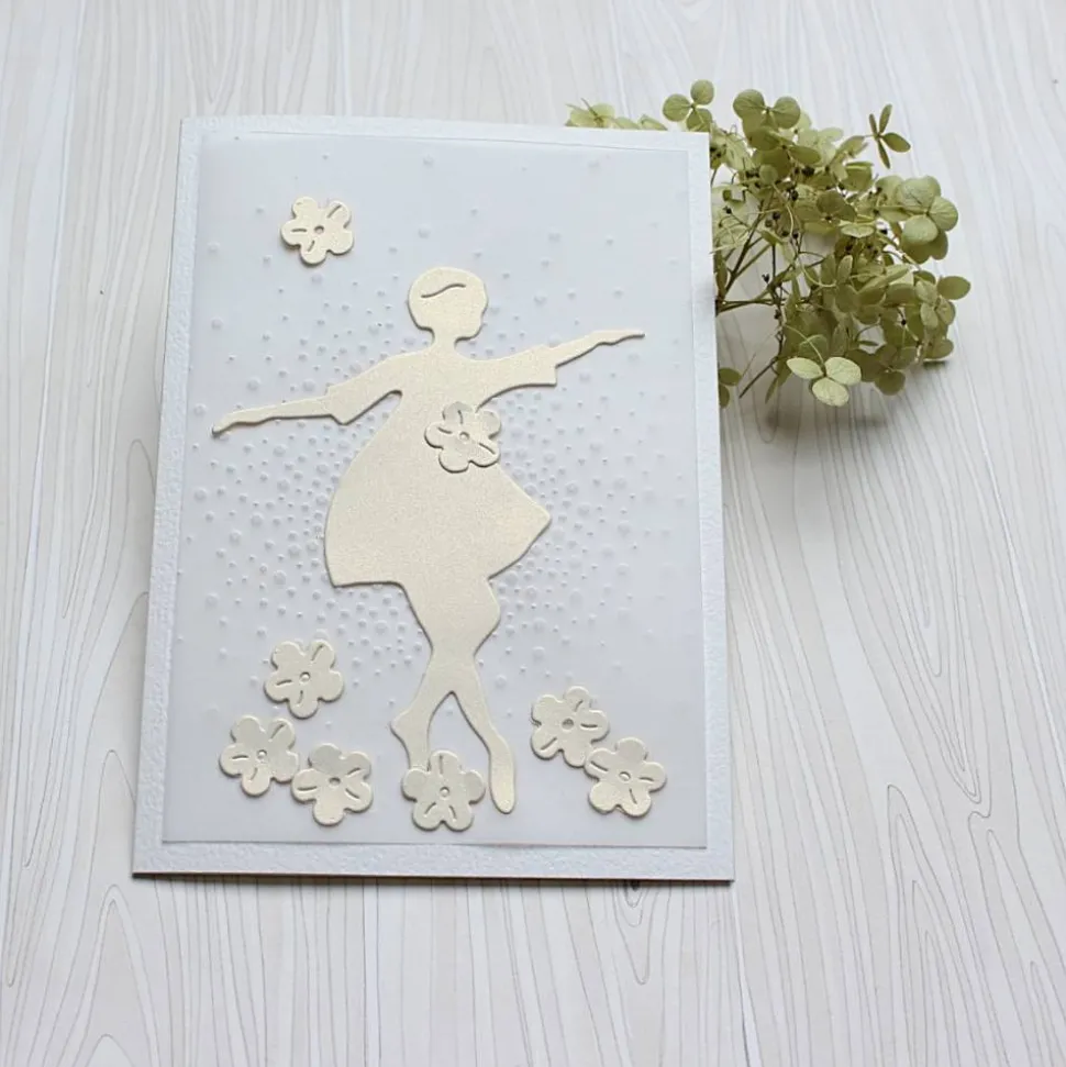 Handgemachte Geburtstagskarte für Mädchen – Tänzerin & Feen, Kindergeburtstag