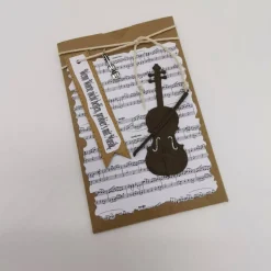 Handgemachte Geburtstagskarte mit Gitarre & Akkordeon – Musikinstrumente, personalisierbar, Unikat