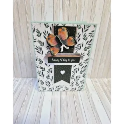 Handgemachte Geburtstagskarte Schmetterling – Türkis, 14,7 x 10,5 cm, mit Umschlag & Einlegeblatt