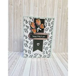 Handgemachte Geburtstagskarte Schmetterling – Türkis, 14,7 x 10,5 cm, mit Umschlag & Einlegeblatt