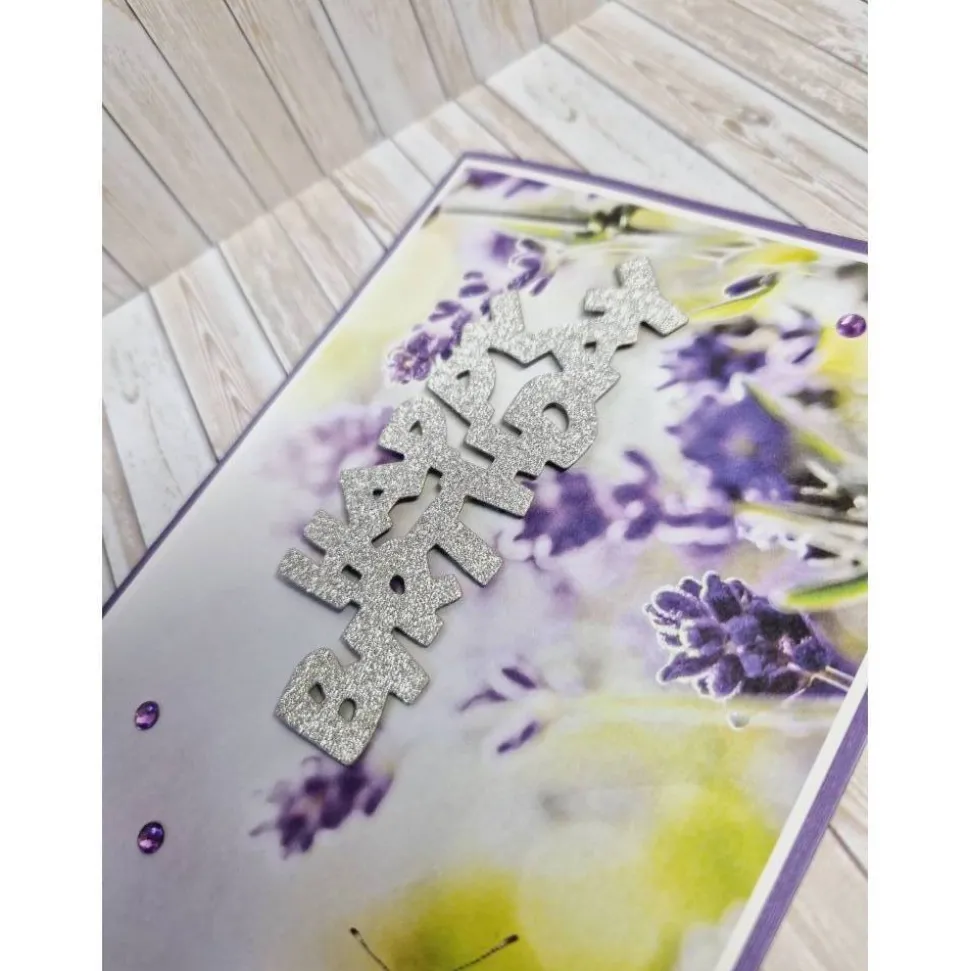 Handgemachte Geburtstagskarte Schmetterling Lavendel – Blumige Karte mit Umschlag & Einlegeblatt