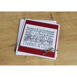 Handgemachte Grußkarte DU & ICH – Karte mit berühmten Paaren & goldenem Herz, 12,5 x 12,5 cm