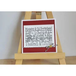 Handgemachte Grußkarte DU & ICH – Karte mit berühmten Paaren & goldenem Herz, 12,5 x 12,5 cm