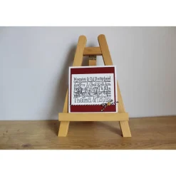 Handgemachte Grußkarte DU & ICH – Karte mit berühmten Paaren & goldenem Herz, 12,5 x 12,5 cm