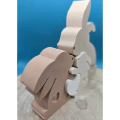 Handgemachte Hasenfamilie aus Raysin mit Herz – Zeitlose Oster- & Frühlingsdeko, Unikat Geschenkidee