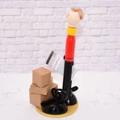 Handgemachte Holzfigur Paketzusteller – Kreatives Geldgeschenk personalisierbar