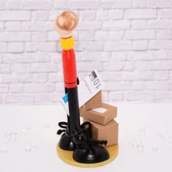 Handgemachte Holzfigur Paketzusteller – Kreatives Geldgeschenk personalisierbar