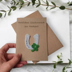 Handgemachte Hufeisen Glückwunschkarte – Einzigartiger Glücksbringer für jeden Anlass