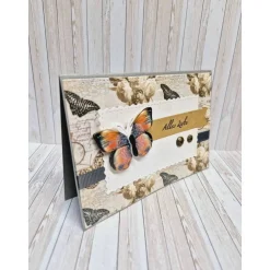 Handgemachte Karte Alles Liebe Schmetterling – Geburtstagskarte mit Umschlag