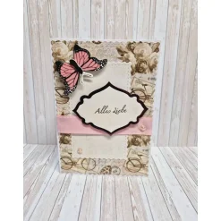 Handgemachte Karte Alles Liebe – Schmetterling rosa | Geburtstagskarte mit Umschlag
