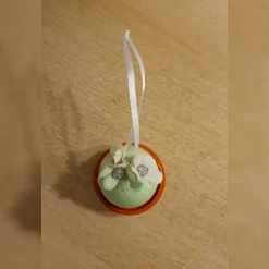 Handgemachte Ostereier 6er Set, pastellfarbene Ostereier mit Blüten und Satinband, Osterdeko zum aufhängen, Osterschmuck