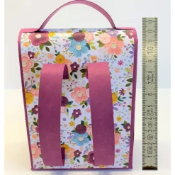 Handgemachte Schultasche aus Karton – Geschenkverpackung zur Einschulung (9 x 12 x 5 cm)