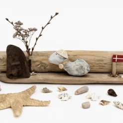Handgemachte Treibholz Tischdeko 40x8x6 cm – Maritime Unikat Deko für Fensterbank, Regal & Tisch