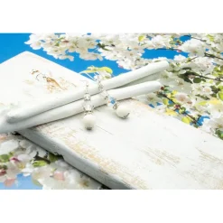 Handgemachte weiße Glas Ohrhänger – Brautschmuck, Hochzeit, Unikat & Geschenkidee