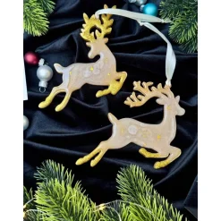 Handgemachte Weihnachtsbaumdeko Resin – Rentier – Epoxidharz Anhänger Weihnachten Geschenk