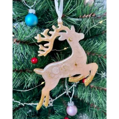 Handgemachte Weihnachtsbaumdeko Resin – Rentier – Epoxidharz Anhänger Weihnachten Geschenk
