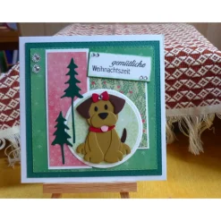 Handgemachte Weihnachtskarte mit Hund
