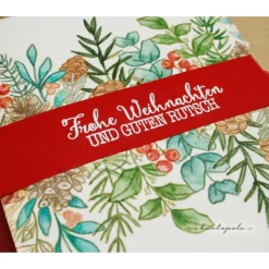 Handgemachte Weihnachtskarte „Tannenzweige“