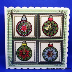 Handgemachte Weihnachtskarte mit Mandala-Kugeln & Sticker Charms – Einzigartig & personalisierbar