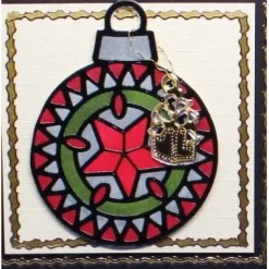 Handgemachte Weihnachtskarte mit Mandala-Kugeln & Sticker Charms – Einzigartig & personalisierbar