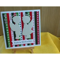 Handgemachte Weihnachtskarte ,Engeln,