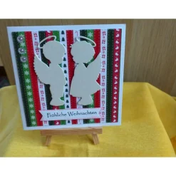 Handgemachte Weihnachtskarte ,Engeln,